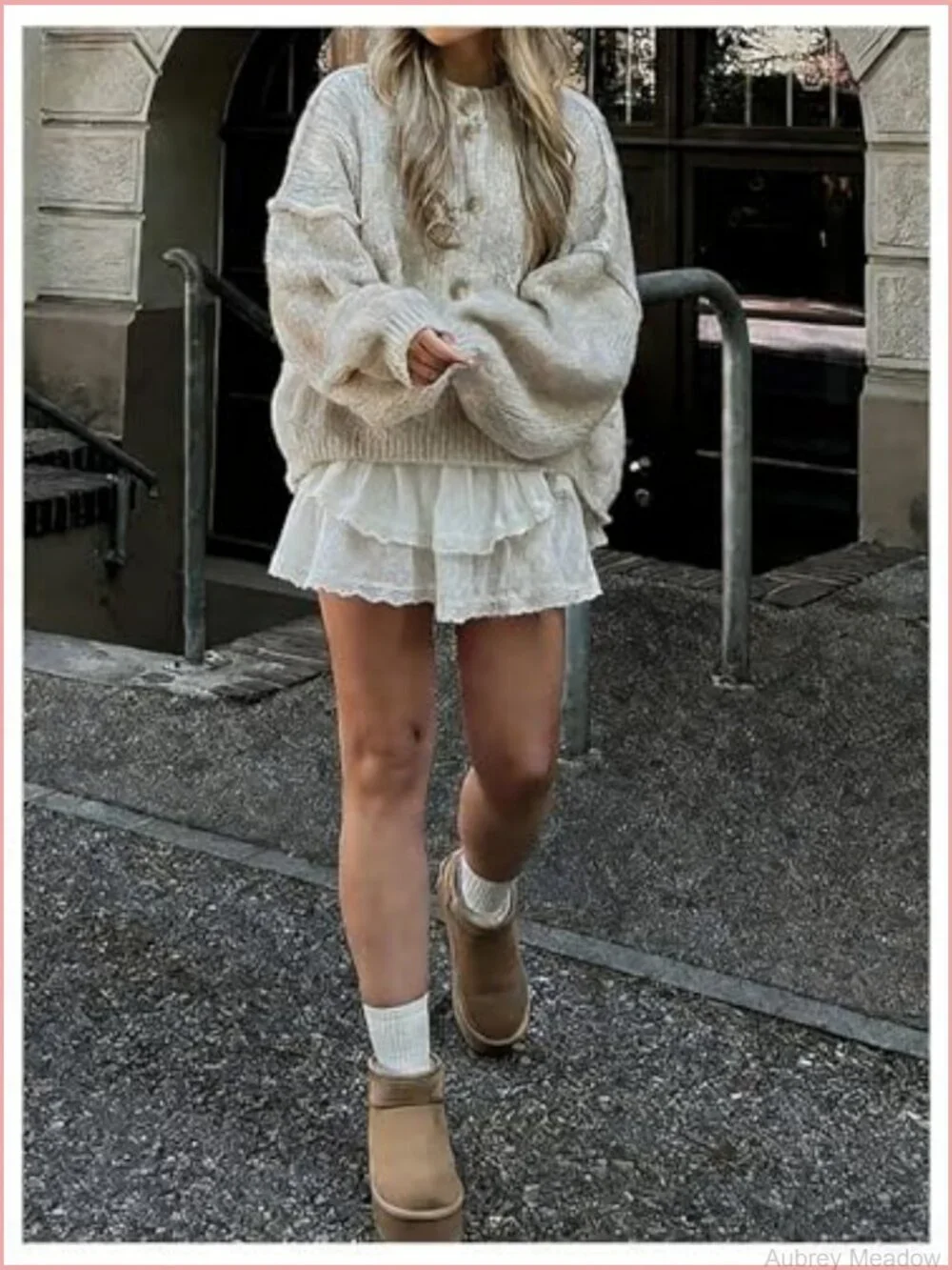Oversized Button Up Cardigan Sweater Bishop Sleeve Fall Winter - Picture 5 of 5